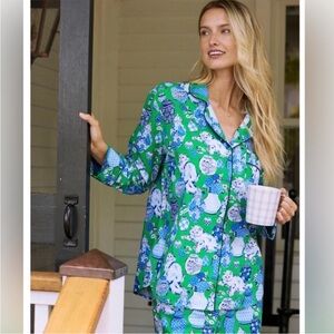 Printfresh Fancy Cat Long Sleeve Pajama Top in Size XS